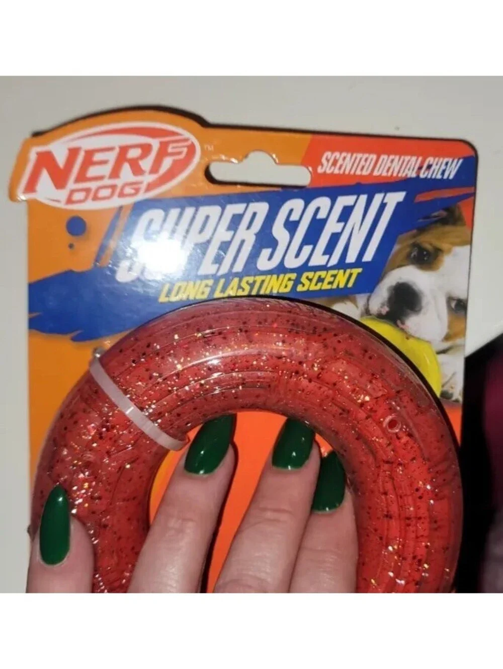 NERF DOG SCENTED DENTAL CHEW TOY RED